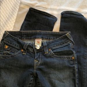 True religion dark wash straight leg jeans 26
